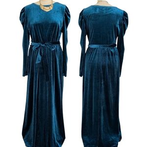 Zesica Teal Velvet Maxi Dress Size XL